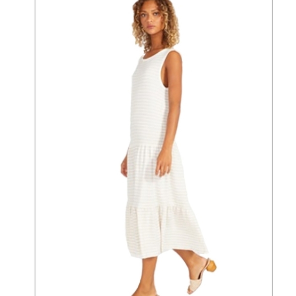 BB Dakota Longest Weekend Dress in Heather Grey Stripe Sleeveless size S - Picture 2 of 11